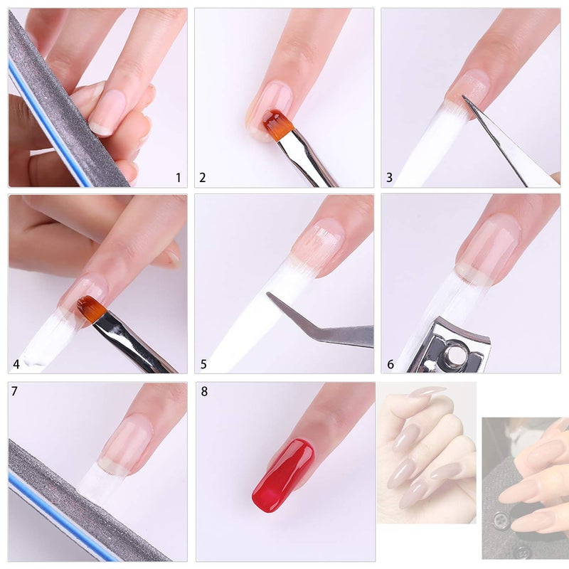 MWOOT 100 Pieces Fiberglass Nail Extension Silk,Nails Tips Quick Extension Fiberglass Fiber Silk False Nails Tips Salon Tool Accessories For UV Gel Nails Art - Image 5